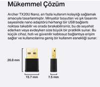 TP-LINK ARCHER TX20U NANO AX1800 2.4,5GHz INTERNAL ANTEN,USB 2.0, MU-MIMO DUAL BAND WiFi-6 USB ADAPTÖR
